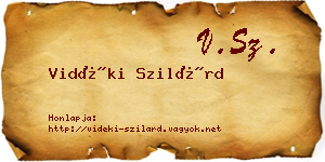 Vidéki Szilárd névjegykártya